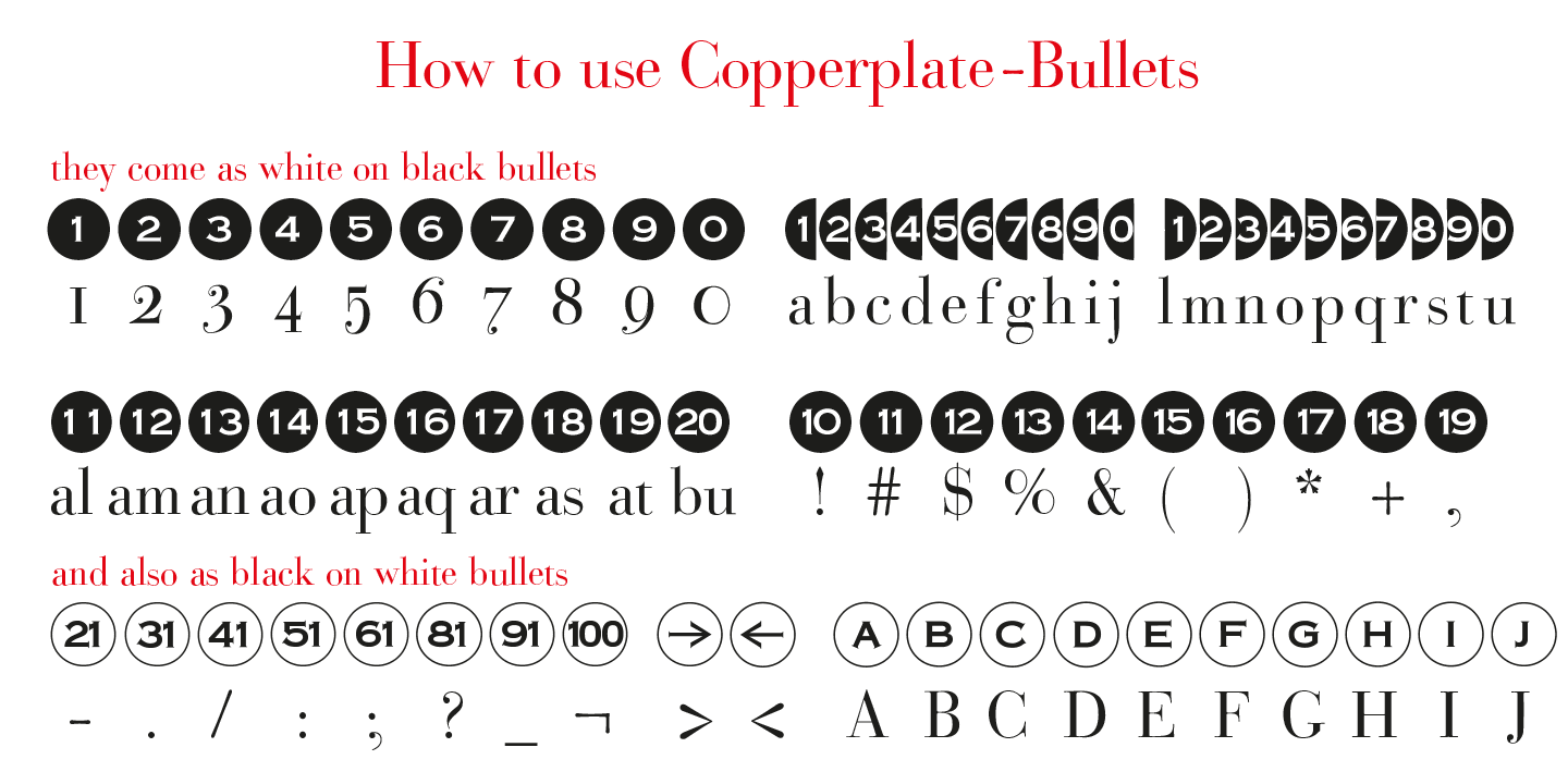 Пример шрифта Bullets Bannertype pos
